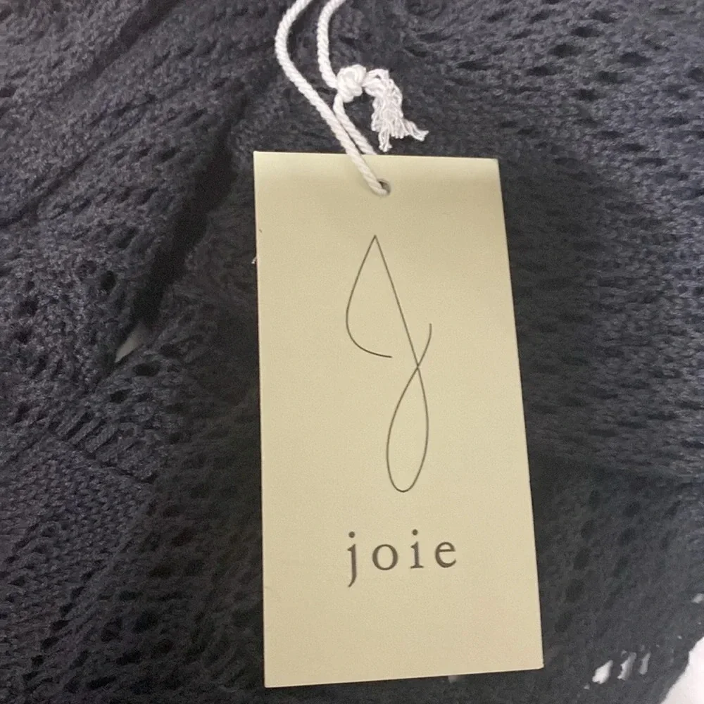 Joie Black Romantic Goth *NEW* Witchy Crochet Knit Whimsigoth Maxi Dress Size XL